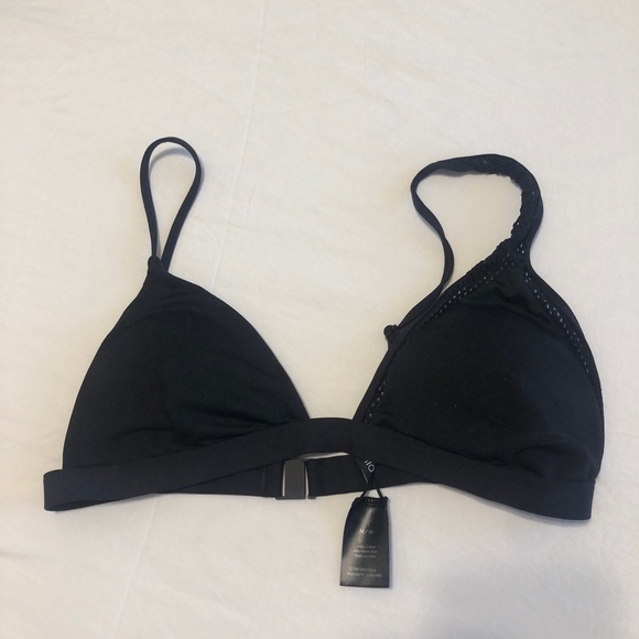 Onia Triangle Black Bikini Top Medium - Picture 1 of 5
